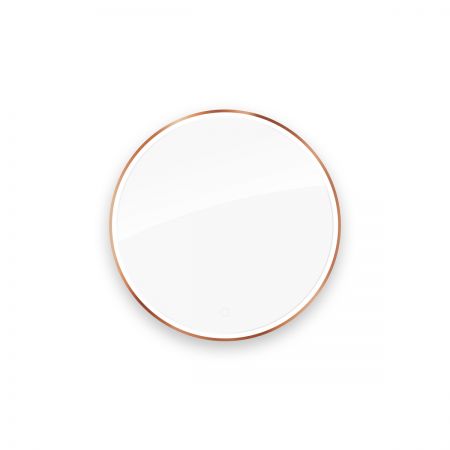 Oltens Nordlis mirror 80 cm, round with LED lighting and Klarglas system, brushed copper 64101610
