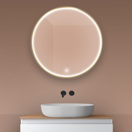 Oltens Nordlis mirror 80 cm, round with LED lighting and Klarglas system 64101800