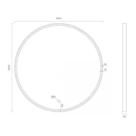 Oltens Nordlis zrcadlo 100 cm kulatý s osvětlením a systémem Klarglas, měď kartáčovaná 64102610