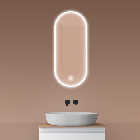 Oltens Nordlis mirror 40x90 cm, oval with LED lighting and Klarglas system 64103000