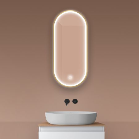 Oltens Nordlis mirror 40x90 cm, oval with LED lighting and Klarglas system 64103800