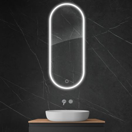 Oltens Nordlis mirror 50x120 cm, oval with LED lighting and Klarglas system 64104000