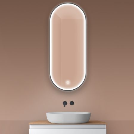 Oltens Nordlis mirror 50x120 cm, oval with LED lighting and Klarglas system 64104300