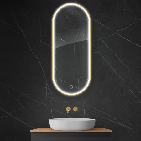 Oltens Nordlis mirror 50x120 cm, oval with LED lighting and Klarglas system 64104800