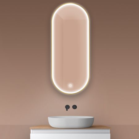 Oltens Nordlis mirror 50x120 cm, oval with LED lighting and Klarglas system 64104800