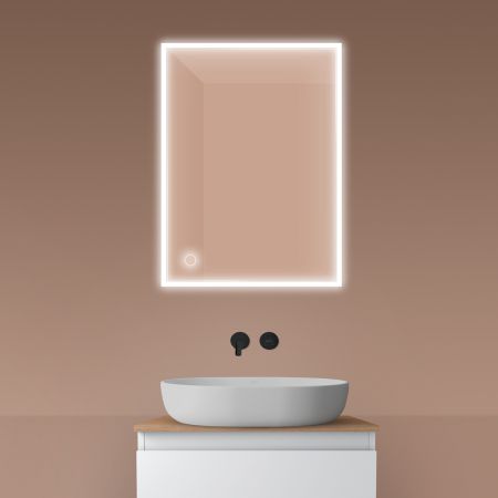 Oltens Nordlis mirror 60x80 cm, rectangular with LED lighting and Klarglas system 64105000
