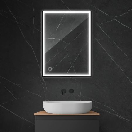 Oltens Nordlis mirror 60x80 cm, rectangular with LED lighting and Klarglas system 64105300