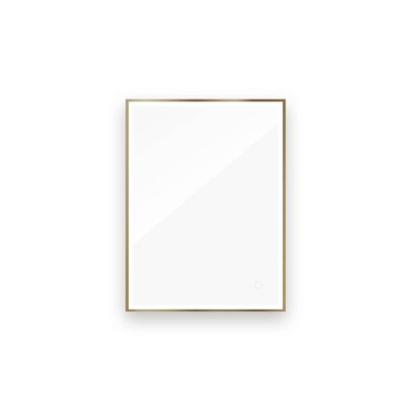 Oltens Nordlis lustro 60x80 cm prostokątne z oświetleniem z przodu z matą grzewczą mosiądz szczotkowany 64105510