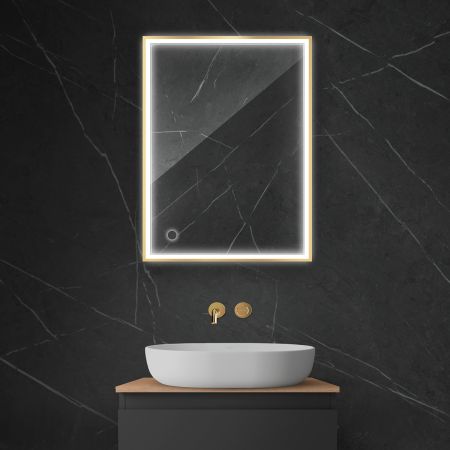 Oltens Nordlis mirror 60x80 cm, rectangular with LED lighting and Klarglas system 64105800