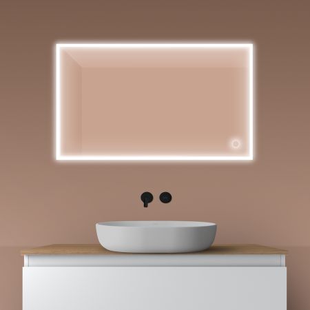 Oltens Nordlis mirror 60x100 cm, rectangular with LED lighting and Klarglas system 64106000