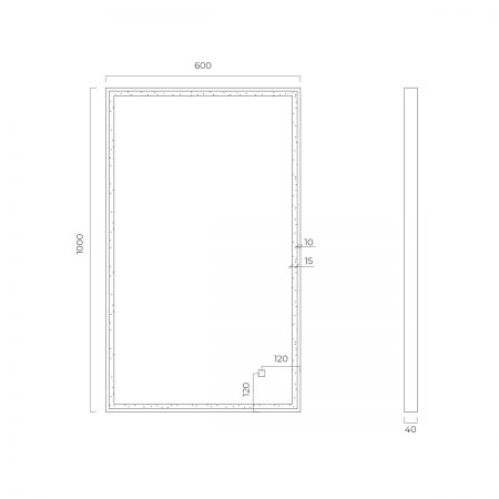Oltens Nordlis zrcadlo 60x100 cm obdélníkový s osvětlením a systémem Klarglas, měď kartáčovaná 64106610