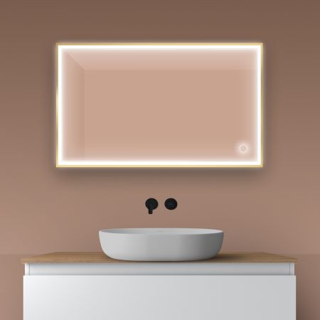 Oltens Nordlis mirror 60x100 cm, rectangular with LED lighting and Klarglas system 64106800