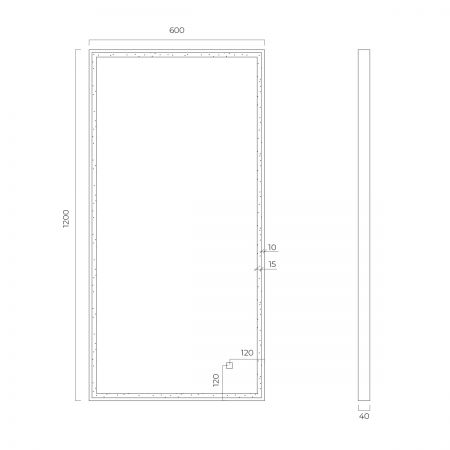 Oltens Nordlis zrcadlo 60x120 cm obdélníkový s osvětlením a systémem Klarglas, měď kartáčovaná 64107610