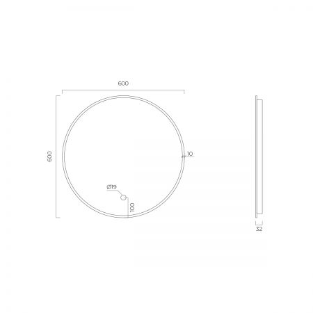 Oltens Nordlis zrcadlo 60 cm kulatý s osvětlením a systémem Klarglas, měď kartáčovaná 64108610