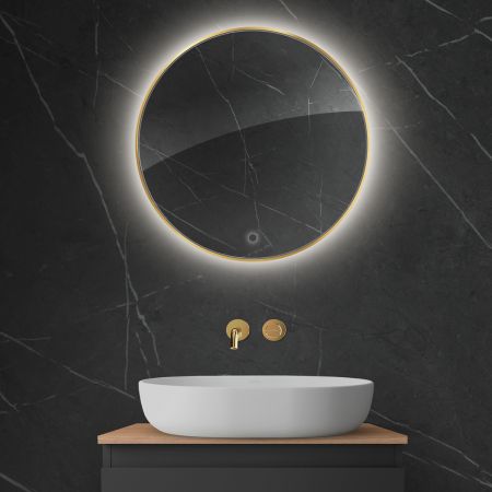 Oltens Nordlis mirror 60 cm, round with LED lighting and Klarglas system 64108800