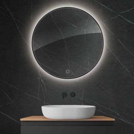 Oltens Nordlis mirror 80 cm, round with LED lighting and Klarglas system 64109300