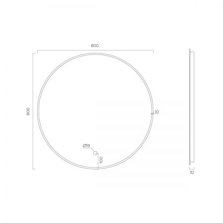 Oltens Nordlis mirror 80 cm, round with LED lighting and Klarglas system, brushed copper 64109610