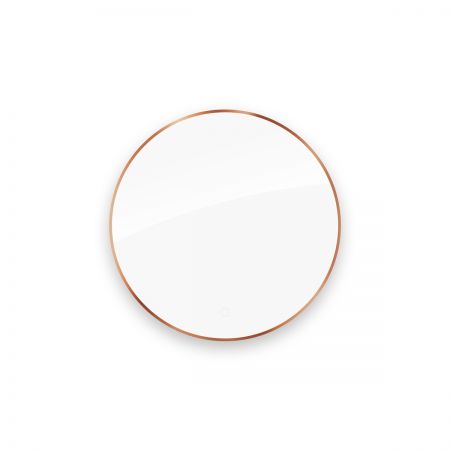 Oltens Nordlis mirror 80 cm, round with LED lighting and Klarglas system, brushed copper 64109610