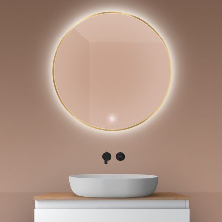 Oltens Nordlis mirror 80 cm, round with LED lighting and Klarglas system 64109800