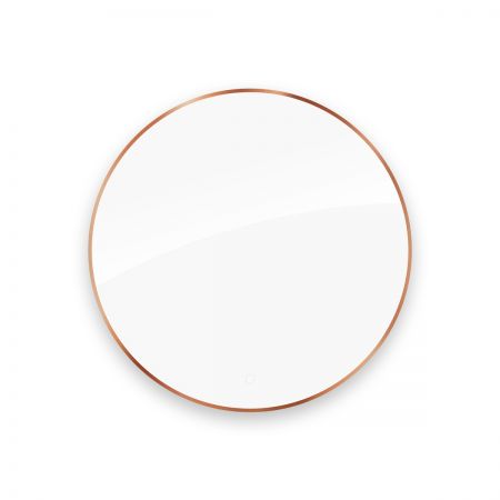 Oltens Nordlis mirror 100 cm, round with LED lighting and Klarglas system, brushed copper 64110610