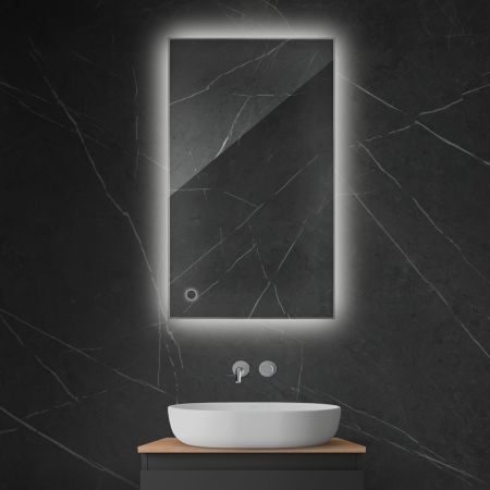 Oltens Nordlis mirror 60x100 cm, rectangular with LED lighting and Klarglas system 64111000