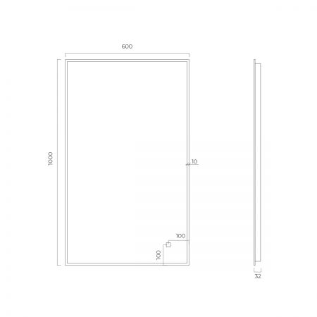 Oltens Nordlis zrcadlo 60x100 cm obdélníkový s osvětlením a systémem Klarglas, měď kartáčovaná 64111610