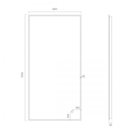 Oltens Nordlis zrcadlo 60x120 cm obdélníkový s osvětlením a systémem Klarglas, měď kartáčovaná 64112610