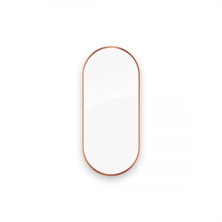 Oltens Nordlis zrcadlo 40x90 cm oválný s osvětlením a systémem Klarglas, měď kartáčovaná 64113610