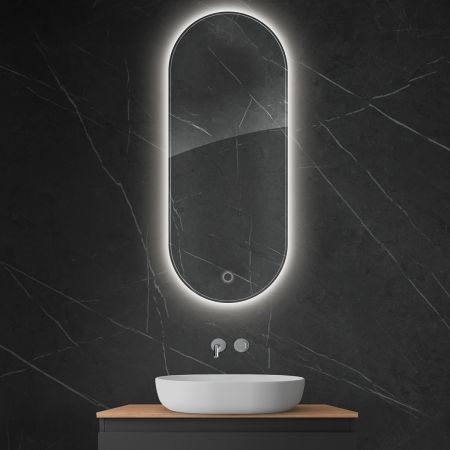 Oltens Nordlis mirror 50x120 cm, oval with LED lighting and Klarglas system 64114000