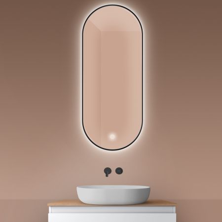 Oltens Nordlis mirror 50x120 cm, oval with LED lighting and Klarglas system 64114300