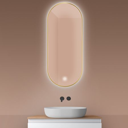 Oltens Nordlis mirror 50x120 cm, oval with LED lighting and Klarglas system 64114800
