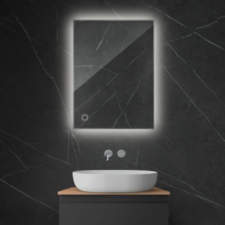 Oltens Nordlis mirror 60x80 cm, rectangular with LED lighting and Klarglas system 64115000