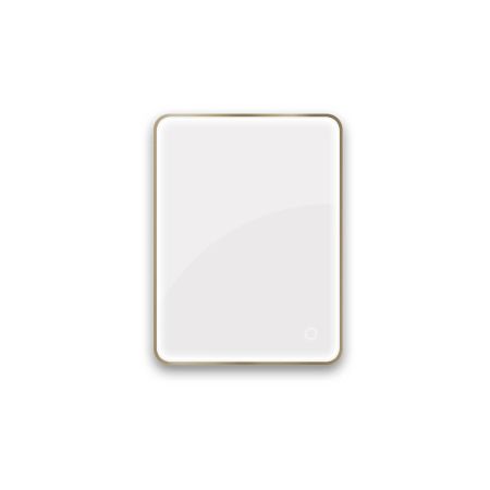 Oltens Nordlis lustro 60x80 cm prostokątne z oświetleniem z przodu z matą grzewczą mosiądz szczotkowany 64116510