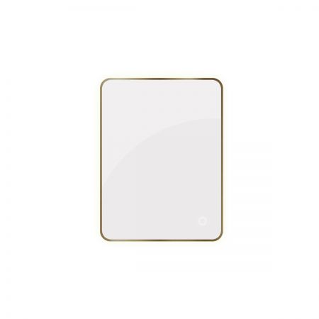 Oltens Nordlis lustro 60x80 cm prostokątne z oświetleniem z przodu z matą grzewczą mosiądz szczotkowany 64116510