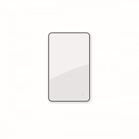 Oltens Nordlis 60x100 cm rechteckiger Spiegel mit LED-Beleuchtung und Klarglas-System, schwarz 64117300