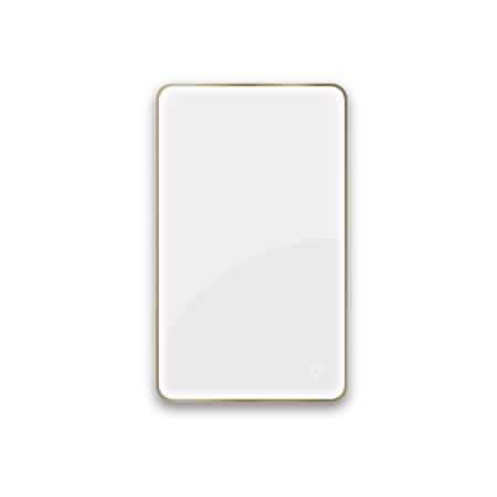 Oltens Nordlis mirror, 60 x 100 cm, rectangular, with front lighting and a heating mat, brushed brass, 64117510