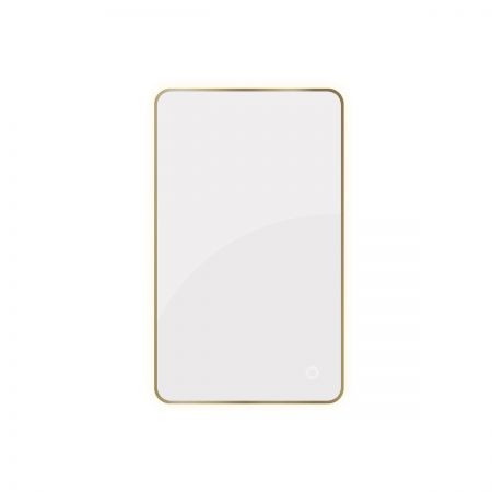 Oltens Nordlis lustro 60x100 cm prostokątne z oświetleniem z przodu z matą grzewczą mosiądz szczotkowany 64117510