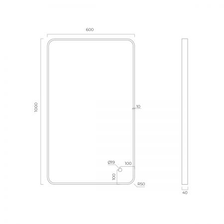 Oltens Nordlis zrcadlo 60x100 cm obdélníkový s osvětlením a systémem Klarglas, zlatá 64117810
