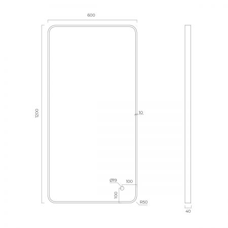Oltens Nordlis zrcadlo 60x120 cm obdélníkový s osvětlením a systémem Klarglas, zlatá 64118810