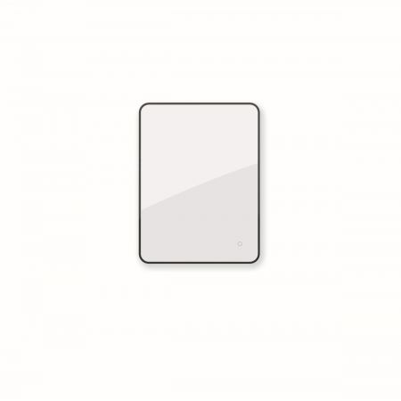 Oltens Nordlis lustro 60x80 cm prostokątne z oświetleniem od tyłu z matą grzewczą czarny 64119300