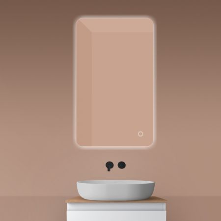 Oltens Nordlis 60x100 cm rechteckiger Spiegel mit LED-Beleuchtung und Klarglas-System 64120000