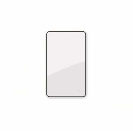 Oltens Nordlis 60x100 cm rechteckiger Spiegel mit LED-Beleuchtung und Klarglas-System, schwarz 64120300