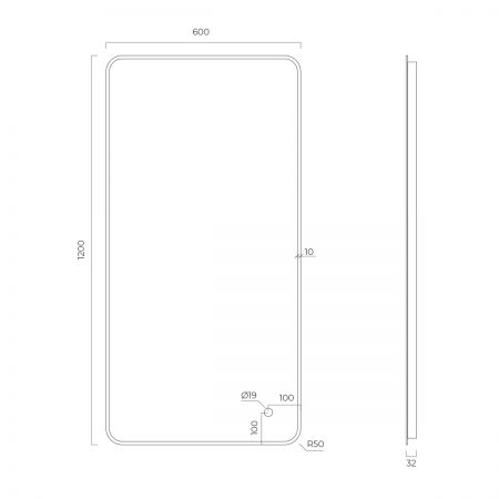 Oltens Nordlis zrcadlo 60x120 cm obdélníkový s osvětlením a systémem Klarglas, zlatá 64121810