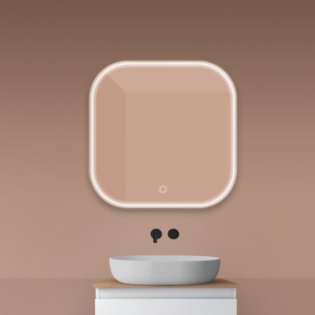 Oltens Nordlis lustro 80x80 cm kwadratowe z oświetleniem z przodu z matą grzewczą 64122000