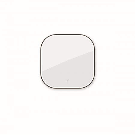 Oltens Nordlis mirror 80x80 cm, square with LED lighting and Klarglas system, black 64122300
