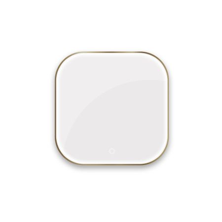 Oltens Nordlis 80x80 cm square mirror with front lighting and a heating mat, brushed brass 64122510