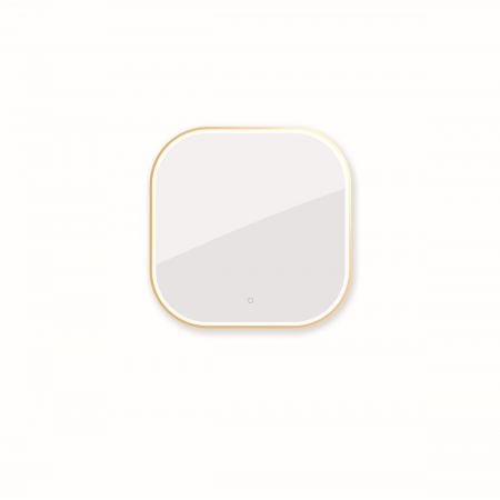 Oltens Nordlis mirror 80x80 cm, square with LED lighting and Klarglas system, gold 64122810