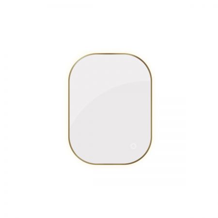 Oltens Nordlis lustro 60x80 cm prostokątne z oświetleniem z przodu z matą grzewczą mosiądz szczotkowany 64123510