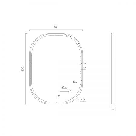 Oltens Nordlis zrcadlo 60x80 cm obdélníkový s osvětlením a systémem Klarglas, zlatá 64123810