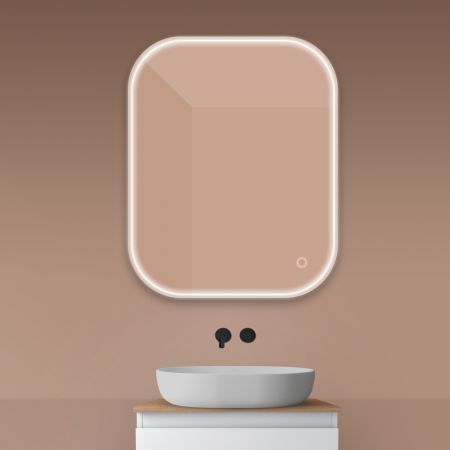 Oltens Nordlis 80x100 cm rechteckiger Spiegel mit LED-Beleuchtung und Klarglas-System 64124000